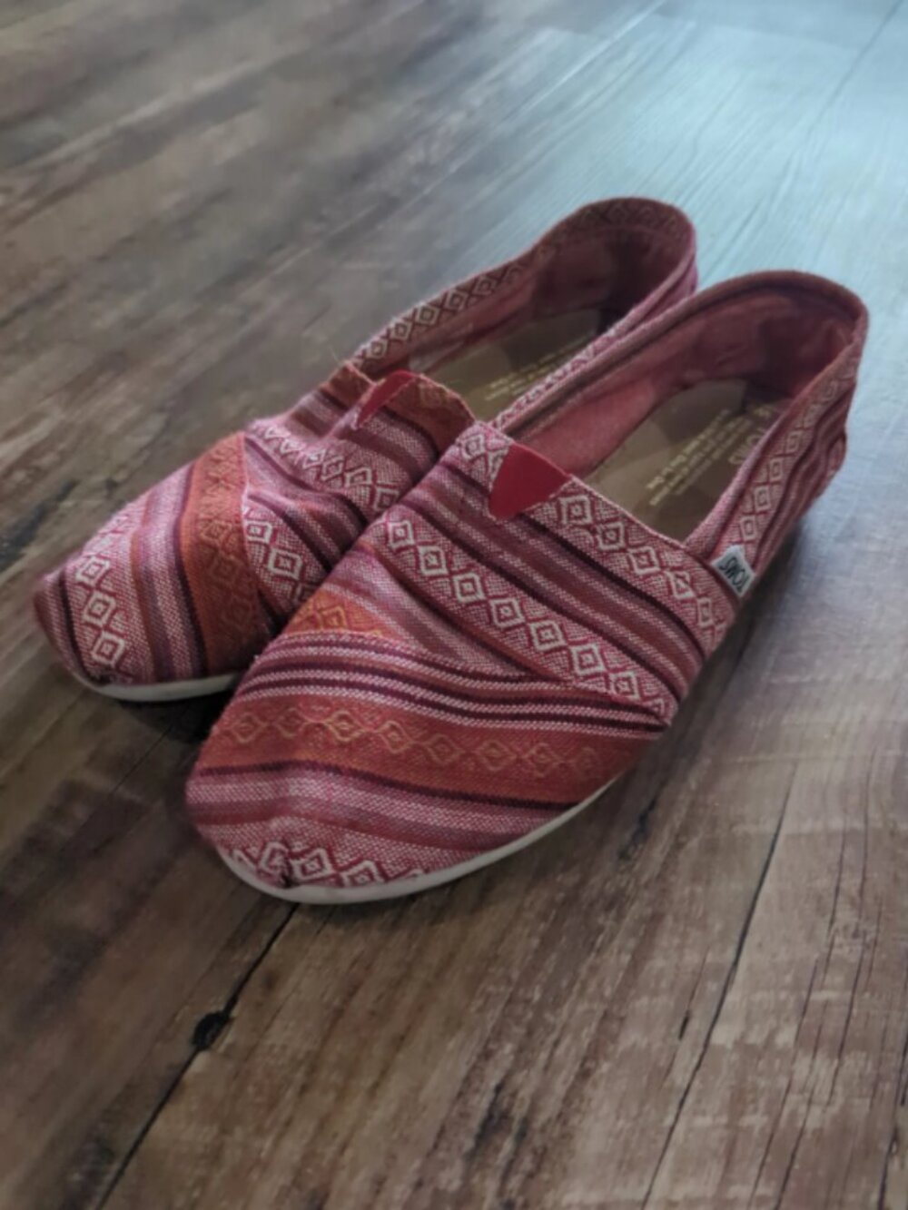 TOMS Red Alpargata Shoes Size 8
